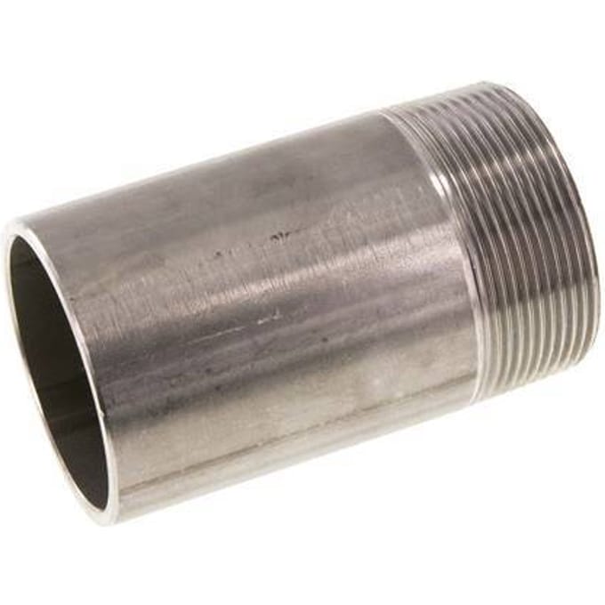 R 2'' Buitendraad x 60.3mm RVS Pijpnippel met Las uiteinde 20 Bar DIN 2982 - 100mm - FL2S-MS-ST-200R-60P3-100L