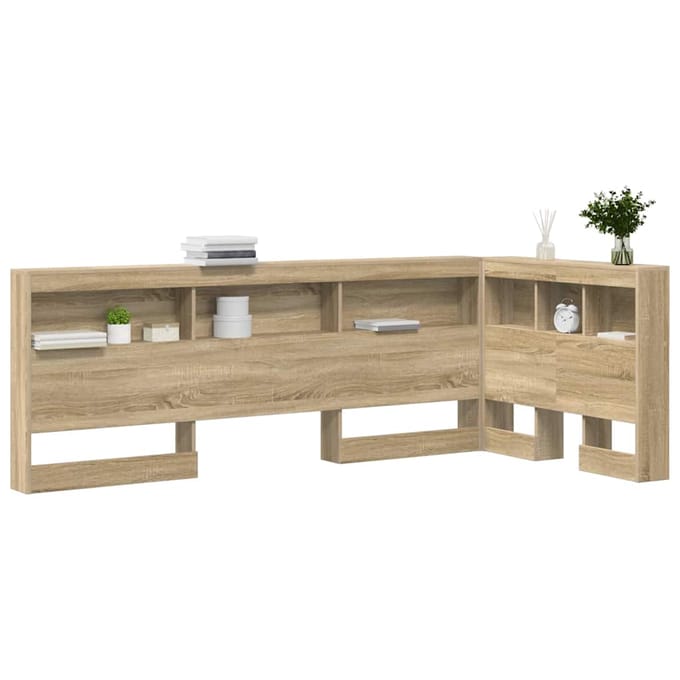 vidaXL - Opberghoofdbord - Sonoma - Eik - Bewerkt - hout
