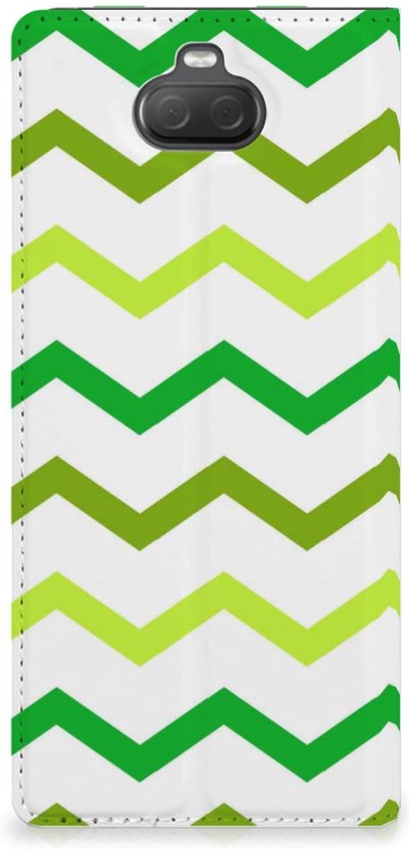 Sony Xperia 10 Plus Hoesje met Magneet Zigzag Groen