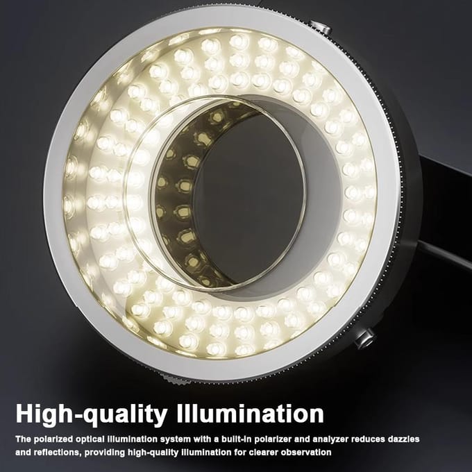 iFixes iL37 Microscoop Gepolariseerd Optisch Systeem LED Verlichtingsring 96 stuks LED Lichtkralen Microscoop Verblindingsvrij veelkleurig
