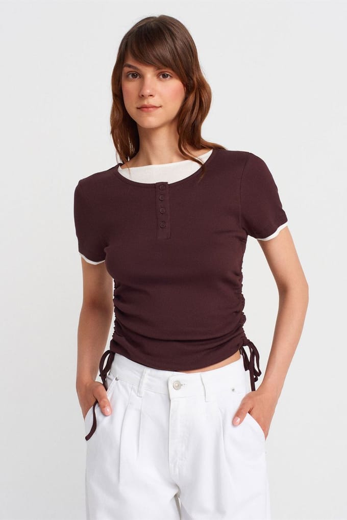 Dames Katoenen Slim Fit Crewneck T-Shirt