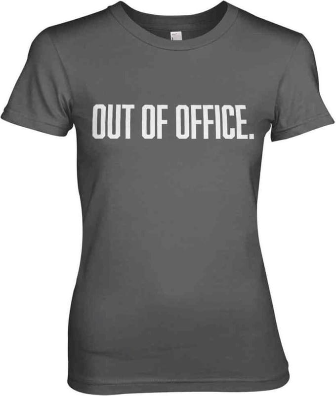 Dames Fun Tshirt -XXL- OUT OF OFFICE Grijs