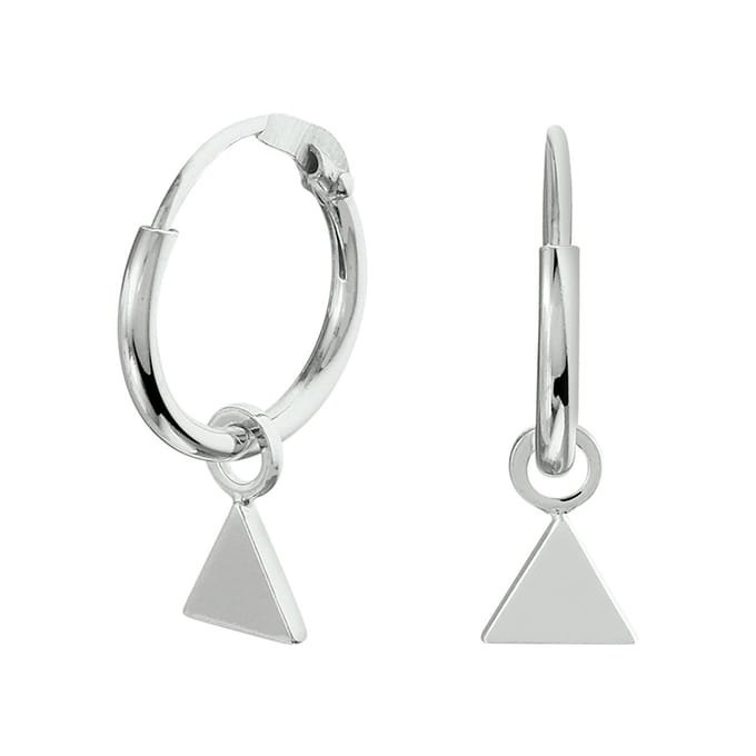 Glams oorringen driehoek - 12 mm - Zilver
