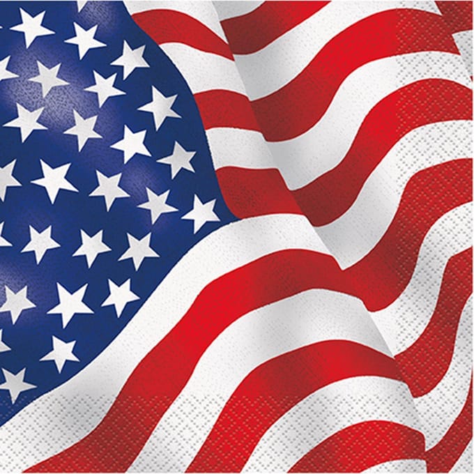 UNIQUE - 16 USA vlag papieren servetten