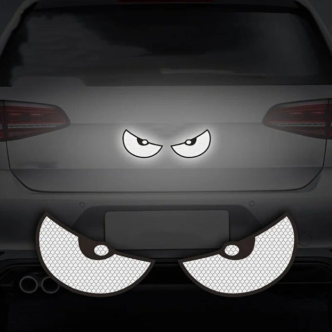 2 stks/paar reflecterende autoveiligheidsstickers oogpatroon autostickers stickers auto styling accessoires