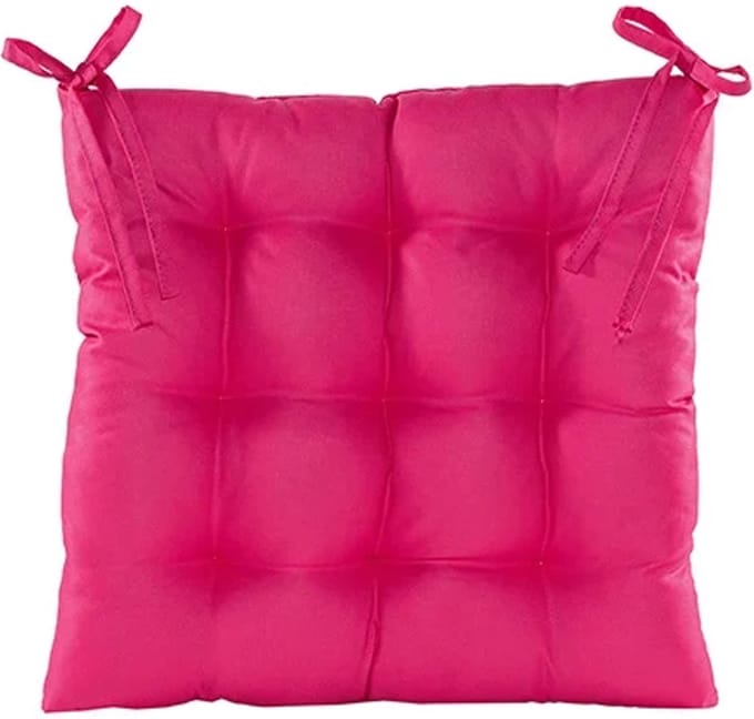 Anna's collection Stoelkussen gewatteerd - fuchsia roze - 38 x 38 cm - binnen/buiten