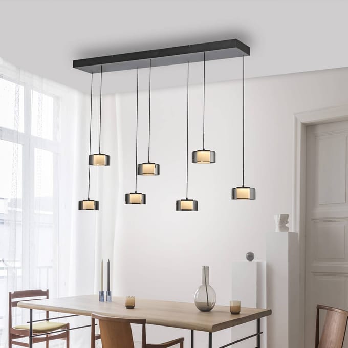 Paul Neuhaus LED hanglamp Rika, 135 cm, glas, dimbaar