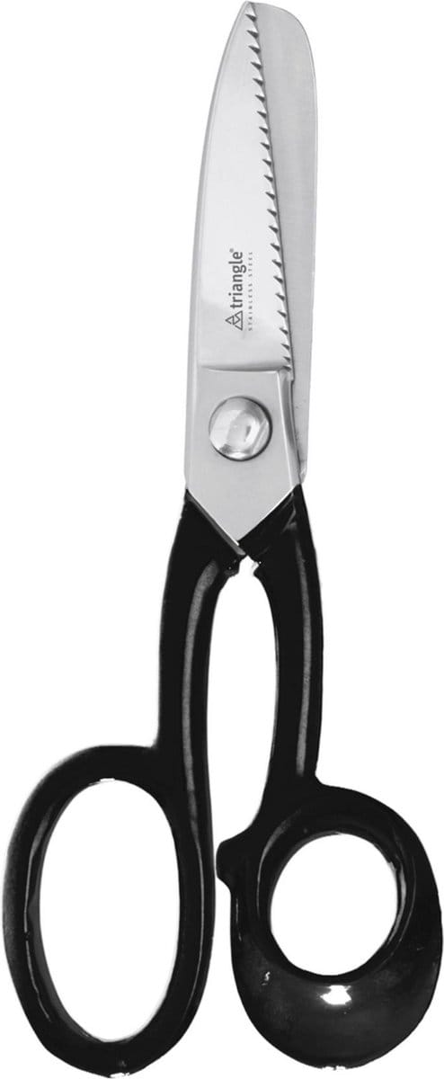 Triangle Multifunctionele RVS Schaar – Grof Vertand – Voor Leer, Rubber en Vis – 22cm