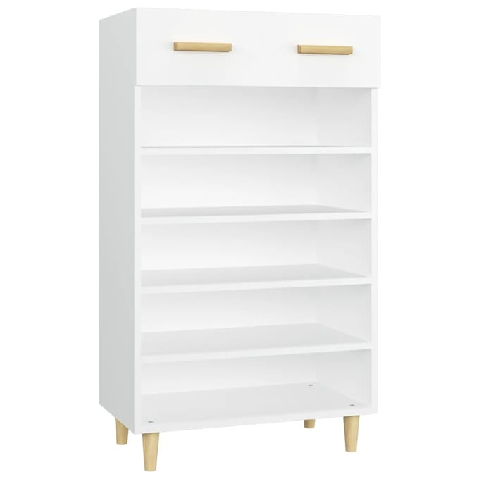 vidaXL - Schoenenkast - 60x35x105 - cm - bewerkt - hout - wit