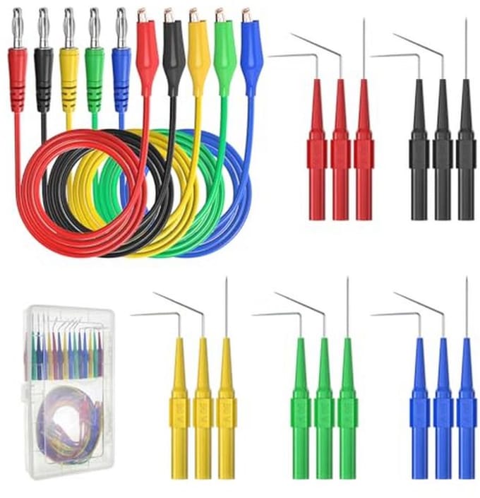 20-in-1 Testleidingen Set met Terugprobe Pins en Banaan Stekker voor Multimeter