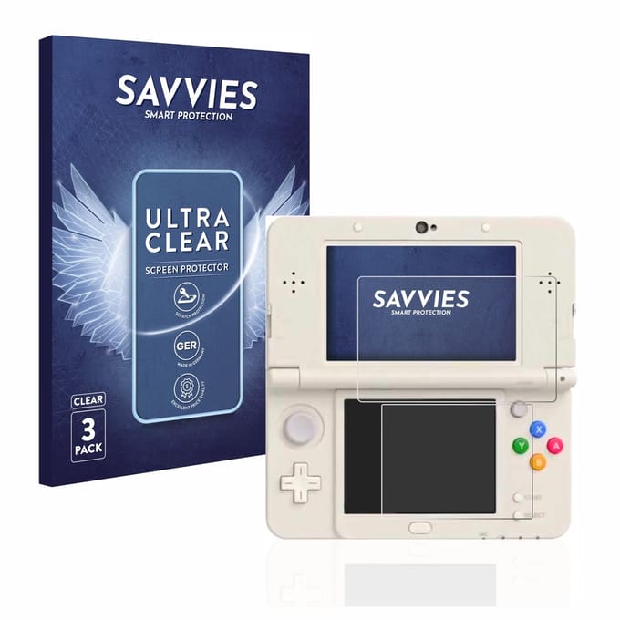 Savvies - Screenprotector voor Nintendo New 3DS - Folie Beschermfolie transparant 6 Stuks