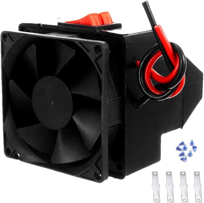 Auto Verwarming Ontdooier - Ruit Ontdooier - Veilig Reizen - Ruisonderdrukkend Ontwerp - 10x10x11 cm - Zwart