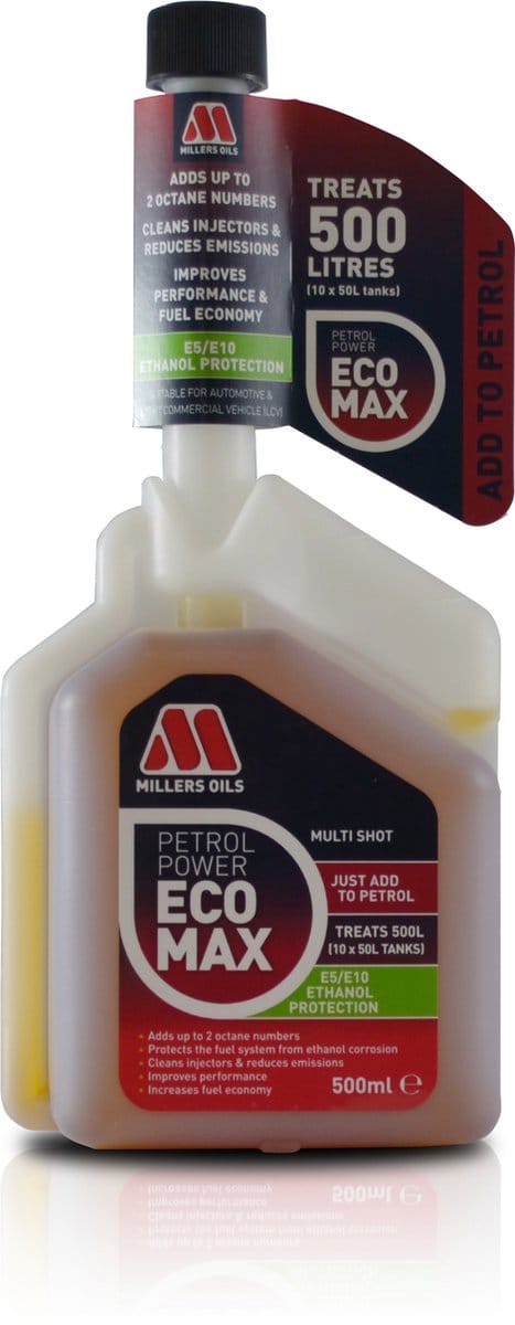 Millers Oils Petrol Power Ecomax - octaan booster 500ml - E5&E10