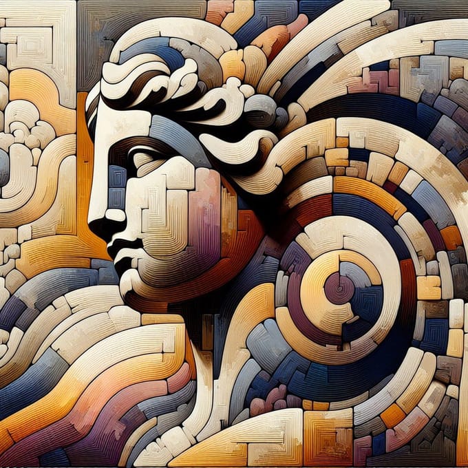Abstract relief schilderij | Unbound Reflections: A Multidimensional Expression of Abstract Relief Artwork | Kunst - 80x80 centimeter op Dibond | Foto op Dibond