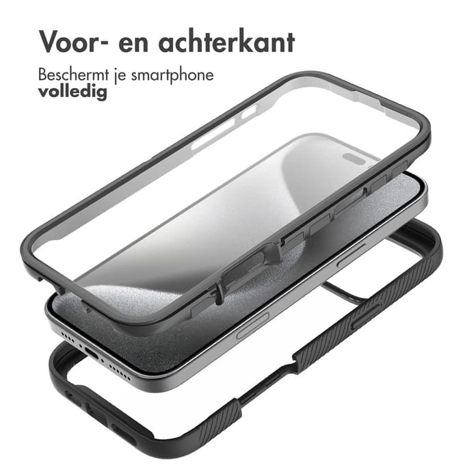 imoshion Hoesje - Geschikt voor Apple iPhone 16 Pro Max - 360° Full Protective Case - Zwart