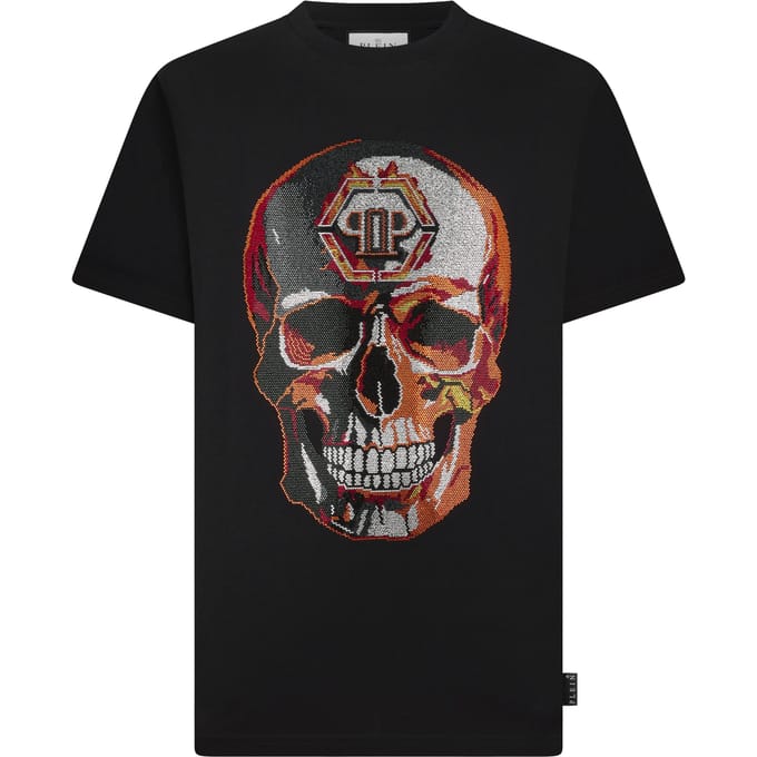 Round Neck T-Shirt Lava Skull Stones