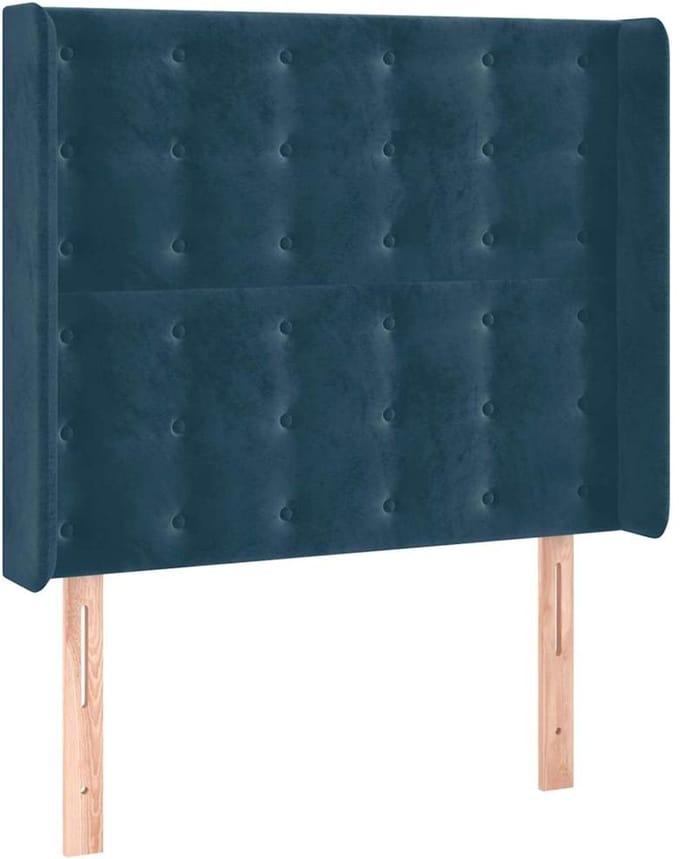 vidaXL - Hoofdbord - met - randen - 83x16x118/128 - cm - fluweel - blauw