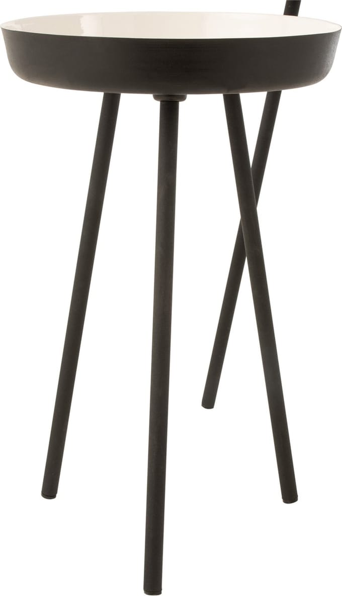 J-Line bijzettafel - metaal - zwart/wit - set van 3