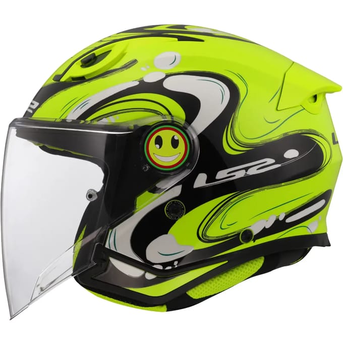 LS2 OF622 Funny II Glup H-Vis Geel Kinder Jethelm - Helm