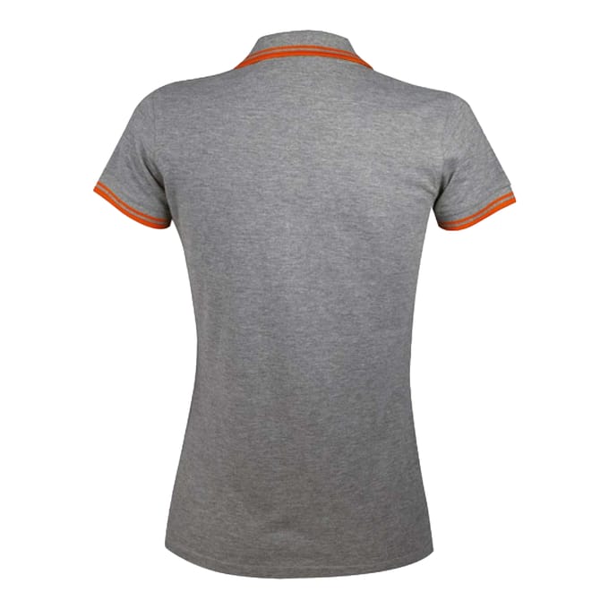 SOLS Dames/Dames Pasadena Poloshirt (Grijs gemêleerd/oranje)
