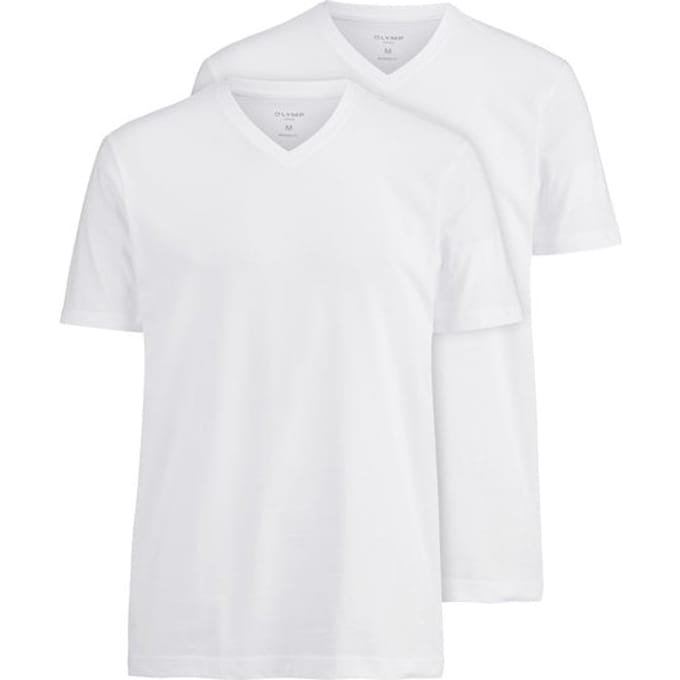 OLYMP T-Shirt voor eronder (set van 2 paar), Modern Fit, Wit