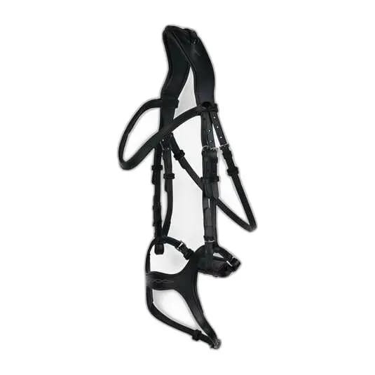 Horze Peckham Anatomisch Hoofdstel met borduursel, Black, Vollblut
