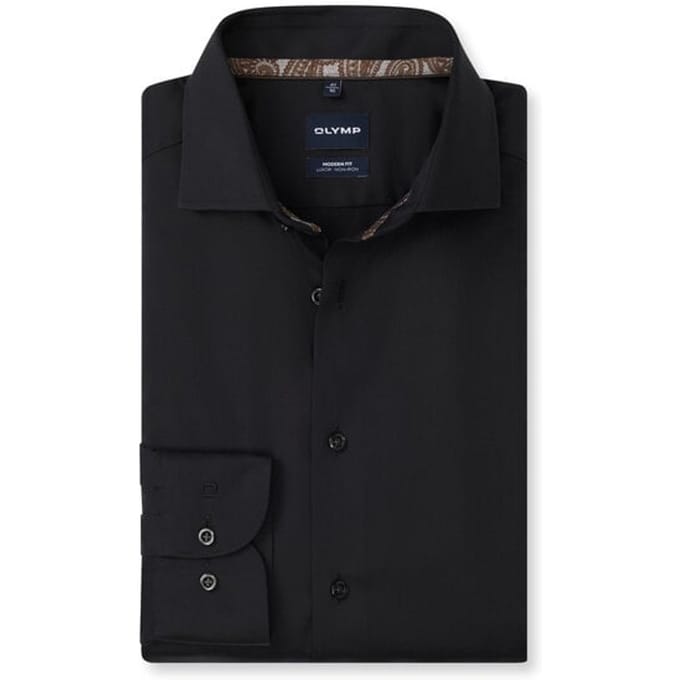 OLYMP Luxor Overhemd, Modern Fit, Royal Kent, Zwart