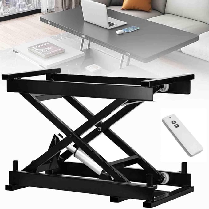 Elektrische Heftafel - Schaarheftafel - Bureau Verhoging - Opvouwbaar Platform - 400x320x310 mm - Zwart