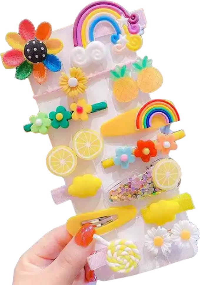 Hiden - Haarspelden Set - Haarclips - Haarspeld - Haarklemmen - Haar Accessoires - Kinderen - Set 5 - Geel