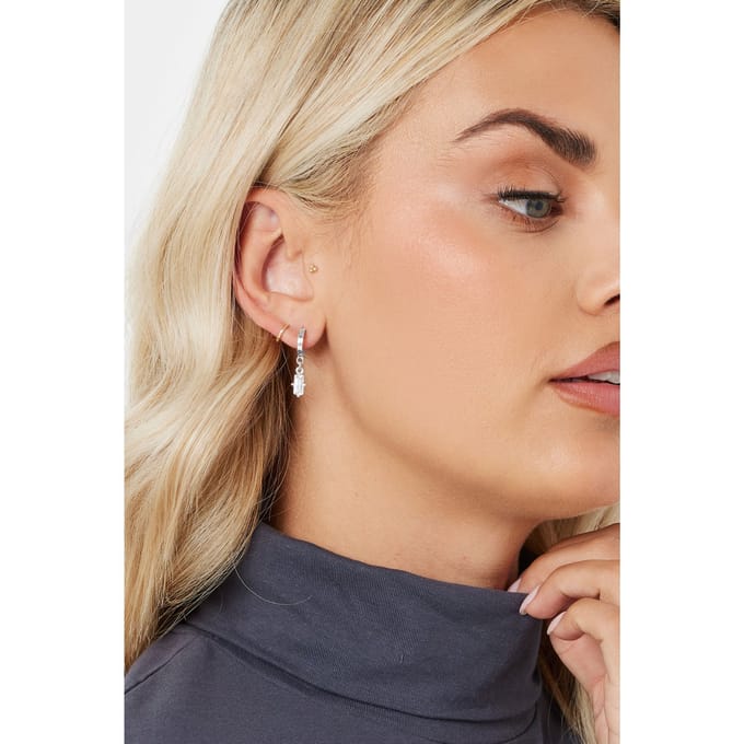 Yours 6Pack Zilverkleurige Oorbellen Met Gemengde Studs En Ringensize One Size