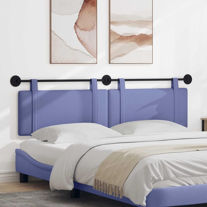 vidaXL - Hangend - hoofdbord - Jeans - Blauw - Stof