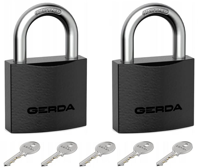 Gerda Iron Line - Gietijzeren Hangslot Set - 30mm - 2 Stuks - 5 Sleutels