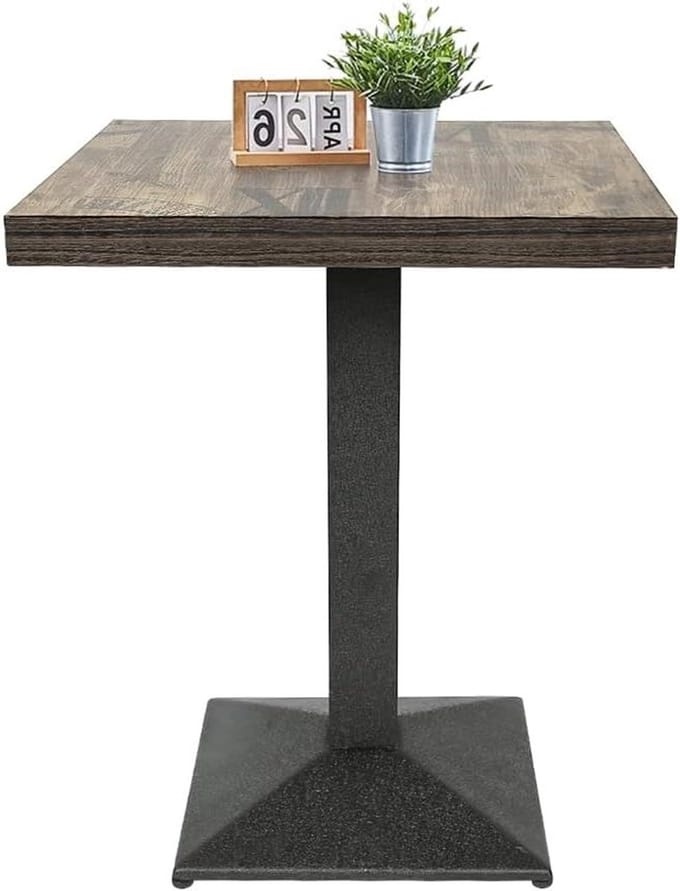 Bartafel Vierkant - Eettafel Pubtafel - Kleine Ruimtes - Metalen Frame - 60x60x75 cm - Grijs
