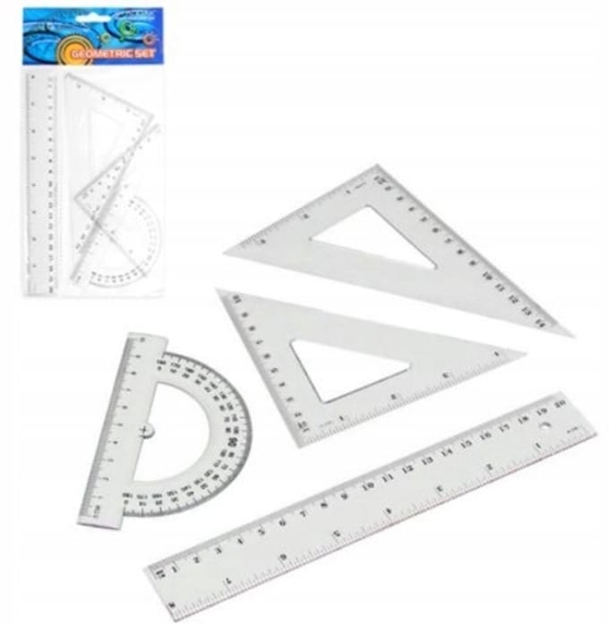 BTS Starpak - Schoolmeetkundeset - Liniaal 20cm - Hoekmeter - Heldere Kleur