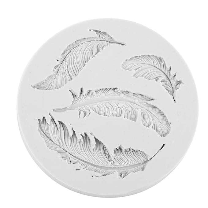 DIY Siliconen Veer Vorm Fondant Taart Decoratie Vorm Chocolade Vorm Gereedschap white