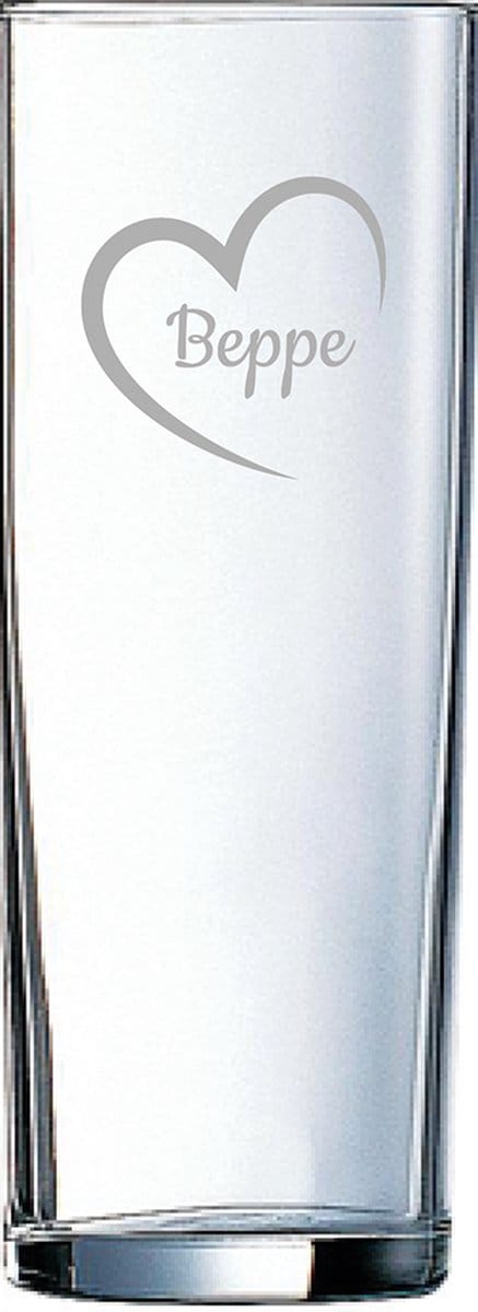 Gegraveerde longdrinkglas 31cl Beppe mei hert