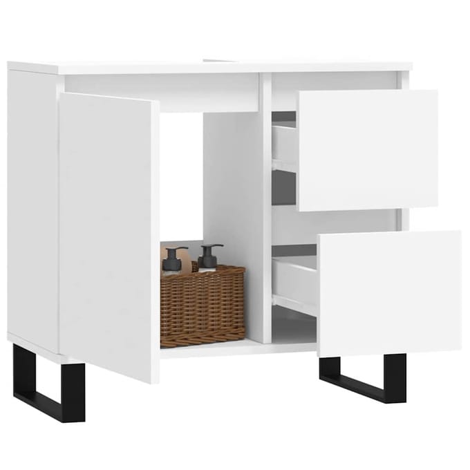 vidaXL Badkamerkast 65x33x60 cm bewerkt hout wit