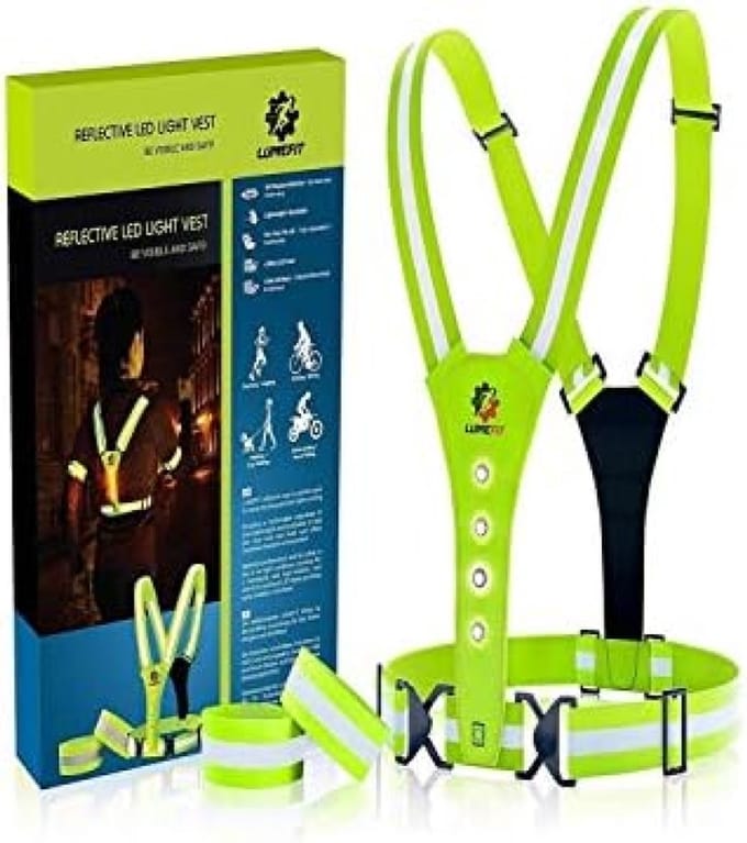 Reflecterend Hardloopvest voor Kinderen, Dames en Heren met LED-verlichting