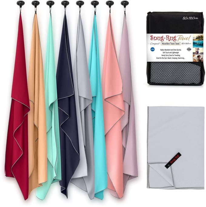 Dailygoody - Microfibre Handdoek - Sneldrogend - Super Absorberend - Lichtgewicht Compact Reizen - Dapple Grey - Antibacterieel - Ideaal voor Strand e