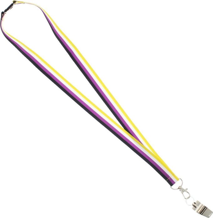 Zac's Alter Ego Sleutelkoord/Lanyard Non-binary met fluitje Multicolours
