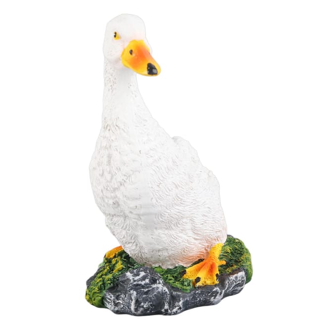 Buitensimulatie Witte Eend Standbeeld Landschapssculptuur Binnenplaats Tuindecoratie white