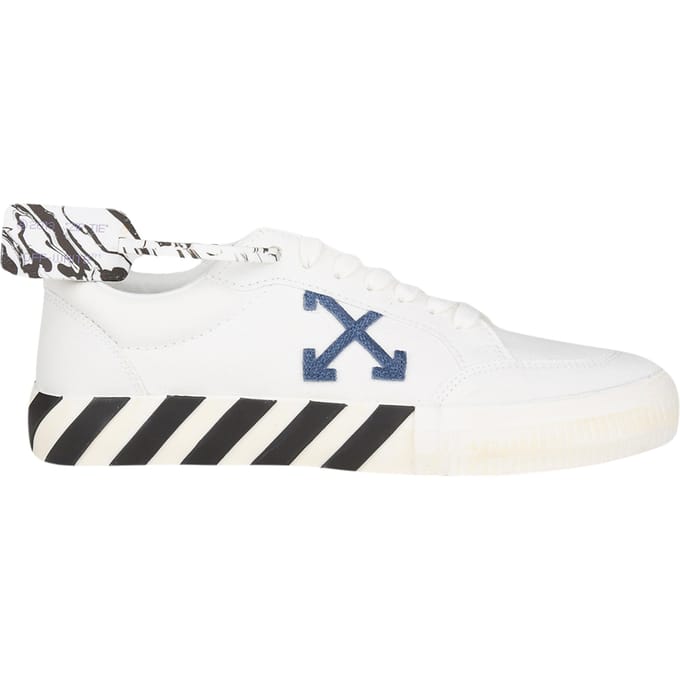 Off-White Lage Vulcanized Eco Canvas Sneakers - Wit Marineblauw