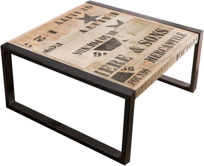 Ronde Salontafel Industrieel 80x80cm | Massief Mango Hout en IJzer