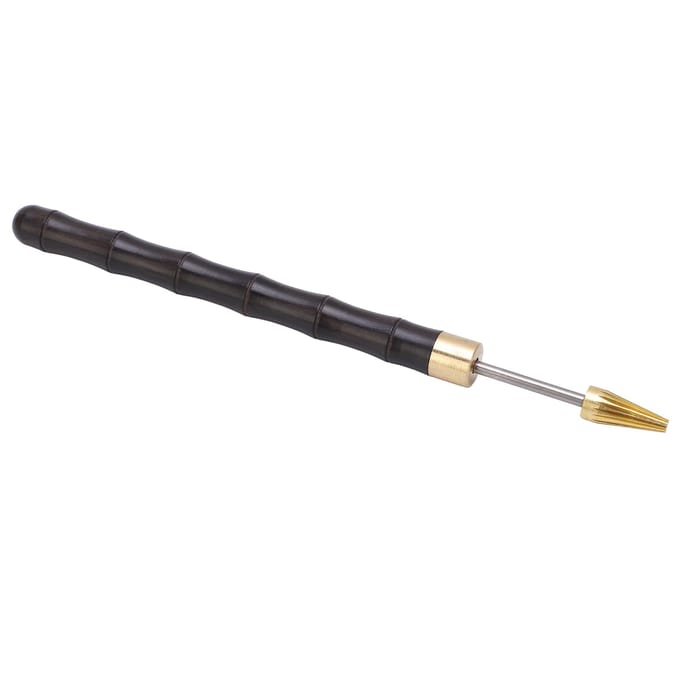 Stylo Teinture Bord Cuir Rouleau Teinture Bord Acier Inoxydable avec Manche en Bois de Santal Stylo Teinture Cuir pour black