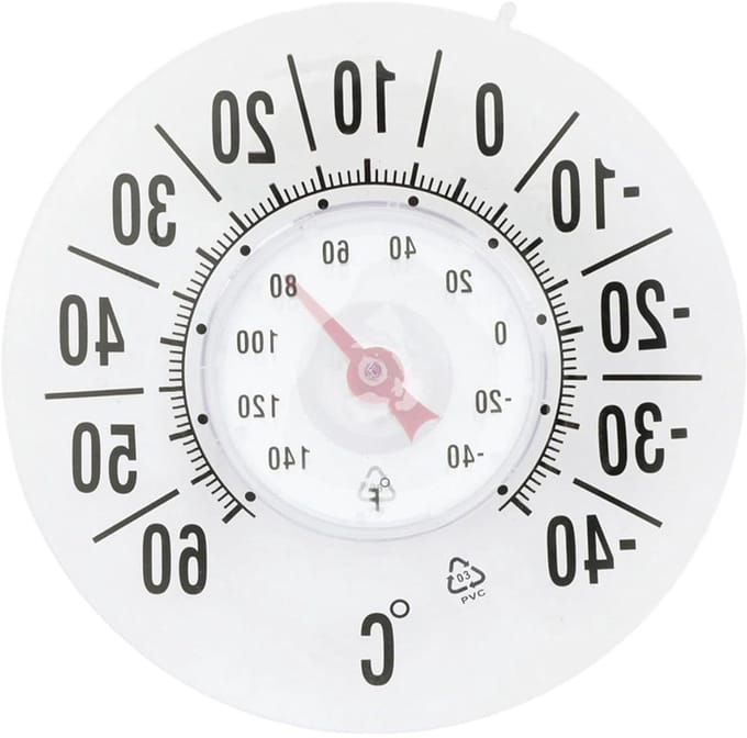 Buitenthermometer - Raamthermometer - Temperatuur Meten - Batterijvrij - 18 cm Diameter - Transparant