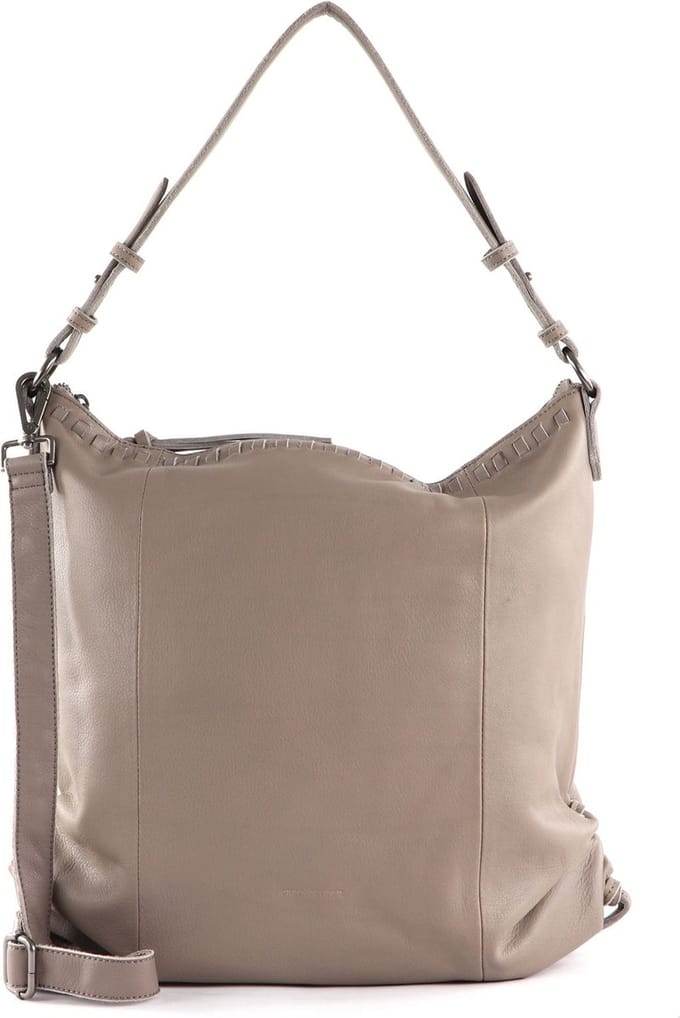 FREDsBRUDER Leren Schoudertas Indial Hobo Bag Warm Grey Grijs