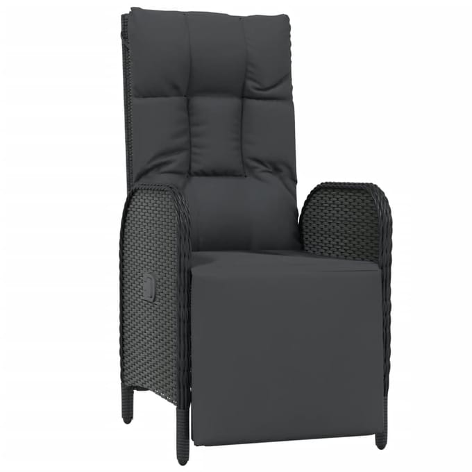 vidaXL - 7-delige - Tuinset - met - kussens - poly - rattan - zwart