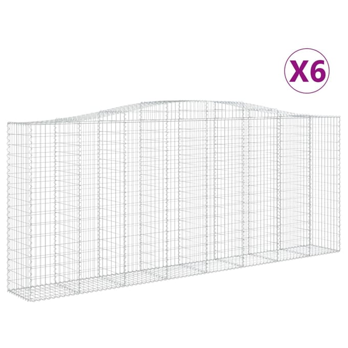 vidaXL - Schanskorven - 6 - st - gewelfd - 400x50x160/180 - cm - ijzer