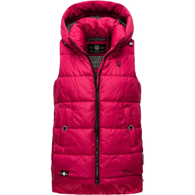 Marikoo dames gewatteerd vest – Zarinaa, licht met afneembare capuchon