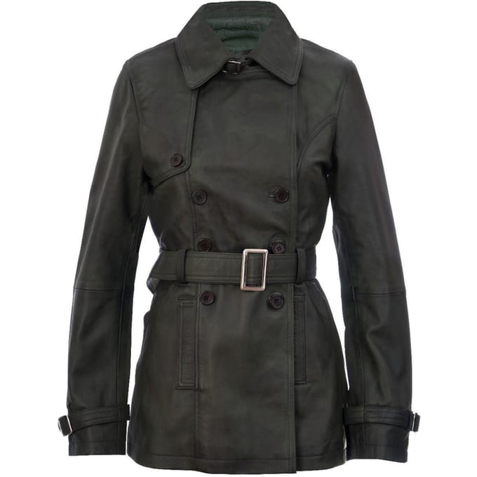 Halflange lederen trenchcoat voor dames - Oakham